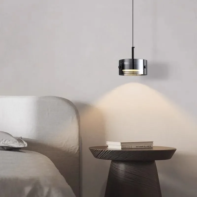 

Modern Nordic Simple Bedroom Bedside Chandelier Bar Restaurant Room Background Wall Single Head Glass Chandelier