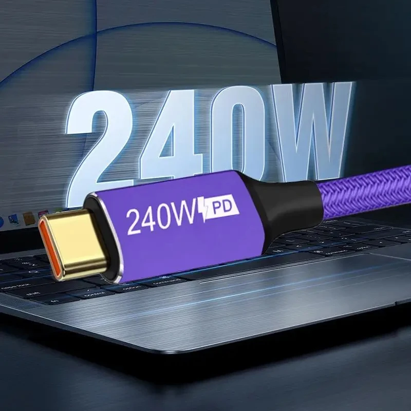 PD 240 واط USB C إلى C كابل شحن سريع للغاية نوع C الكوع سلك بيانات آيفون 17 16 15 برو ماكس اير ماك بوك سامسونج S25 S24 S23