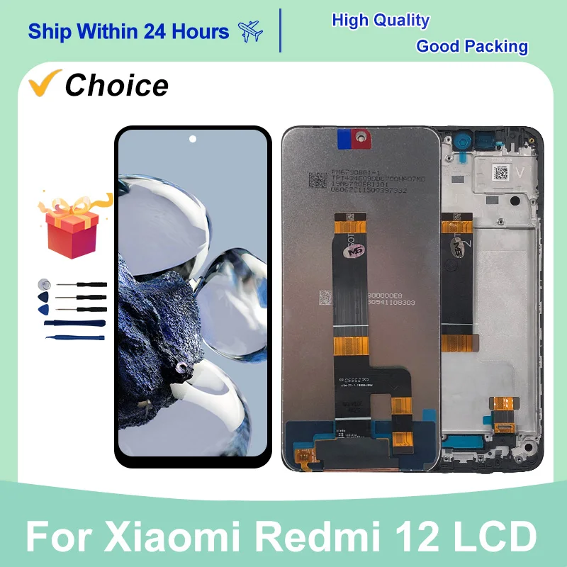 IPS For Xiaomi Redmi 12 LCD 23053RN02A Display 3D Touch Screen Digitizer Assembly For Xiaomi Poco M6 Pro 5G Replacement Parts