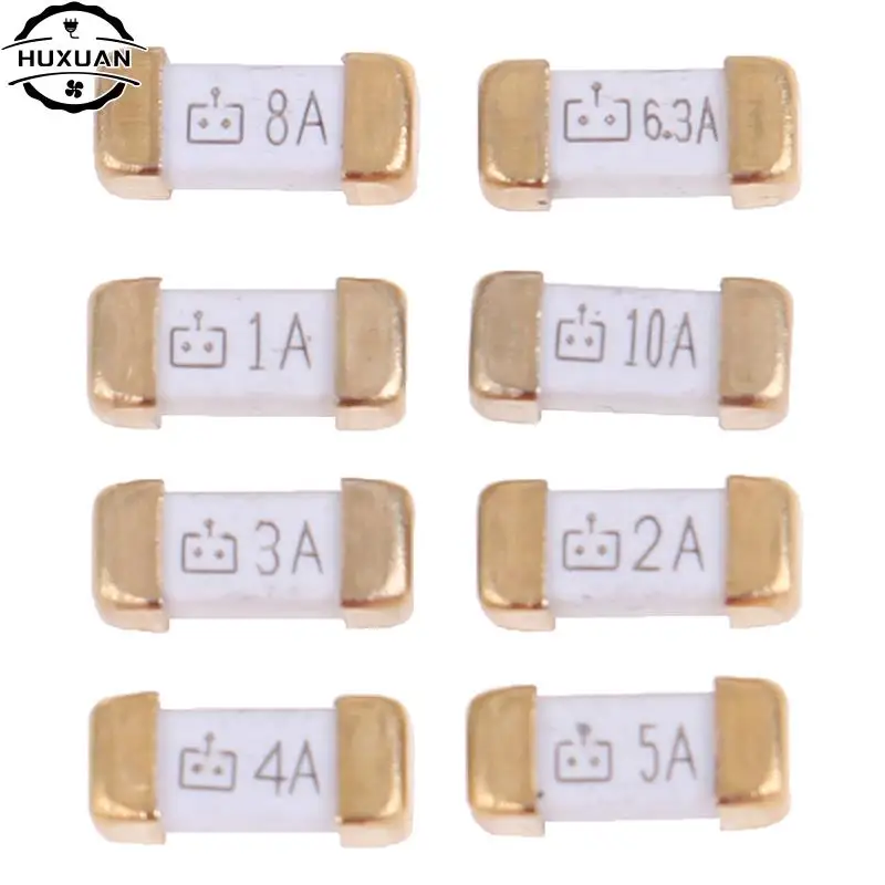 10 Pcs/lot Gold Foot 1808 125V SMD Fast Blow Fuse 0.5A 0.75A 1A 2A 3A 4A 5A 6.3A 8A 10A  0451 Ultra-rapid Fuses