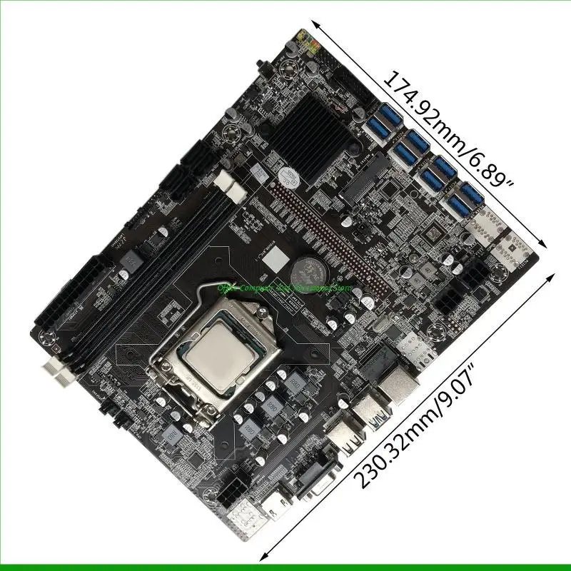 U55C B75 Mining Motherboard 8 USB3.0 PCIe Graphics Card Slot DDR3 BTC Mining Miner