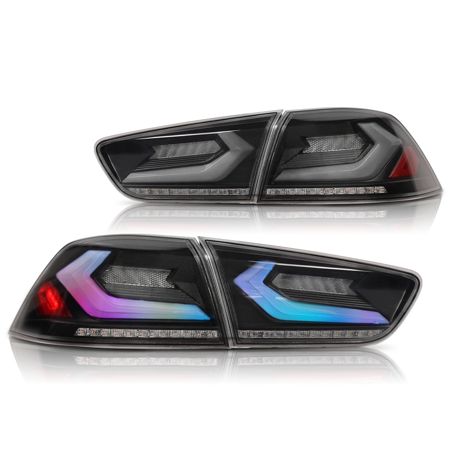 For Mitsubishi Lancer EX ES and Lancer EVO X modified LED taillights 2008-2019 RGB dynamic steering brake reverse light assembly