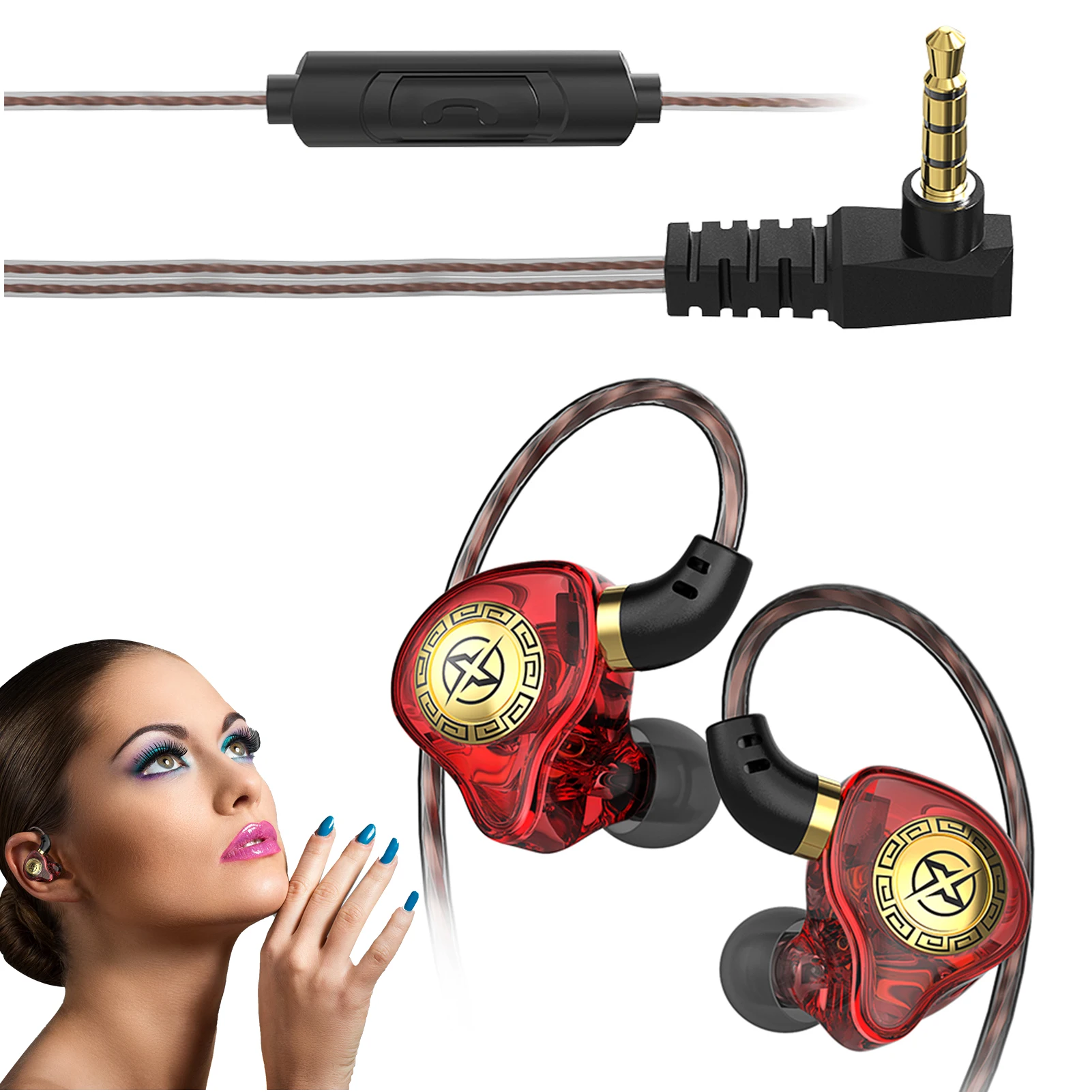 In-Ear Monitor Earphones HiFi Dynamic Deep Bass Sound Headset Portable Noise Canceling In-Ear Monitor Headset For Working And