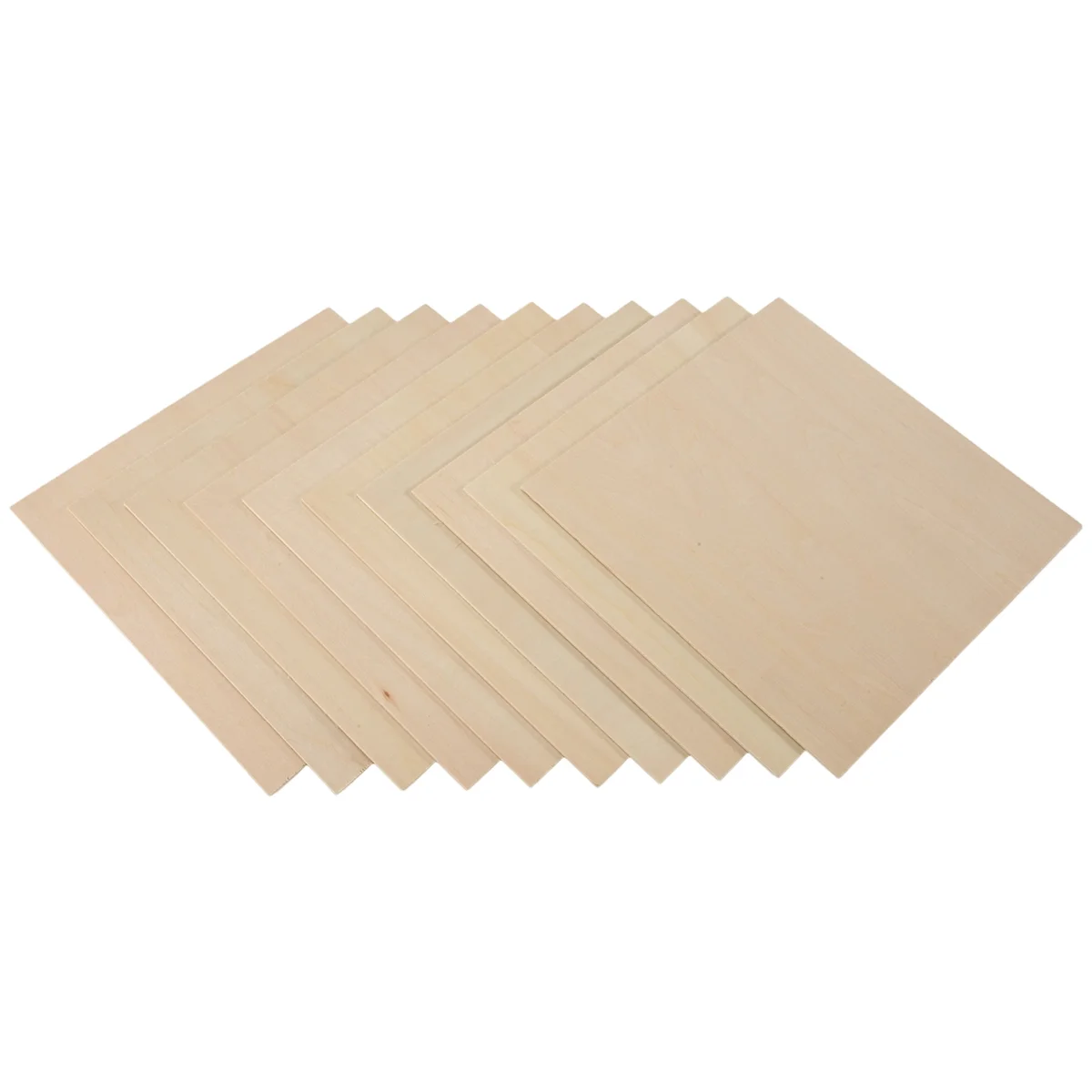 10Pcs 20X20X0.2cm Basswood Sheets Unfinished Wood Board, Rectangle Blank Wooden, Wooden Cutouts for Crafts