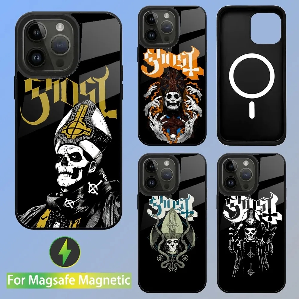 Rock Ghost Band Phone Case For iPhone 15,14,13,12,11,Plus,Pro,Max Mini Magsafe Magnetic Wireless Charging