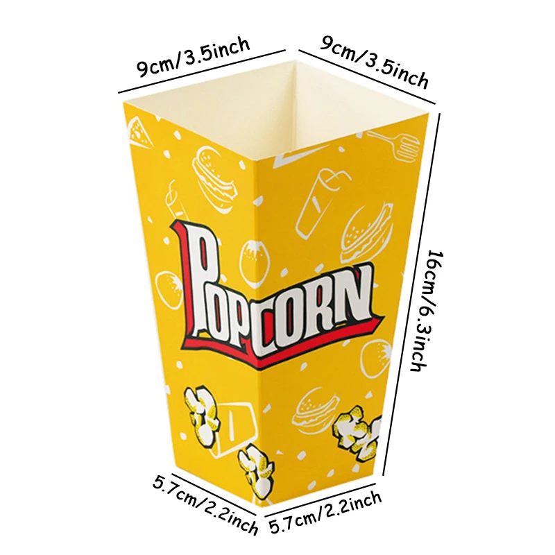 10/20/30pcs Popcorn Buckets Container Holder Paper Cup Popcorn Boxes for Theme Birthday Parties Decoration Popcorn Box