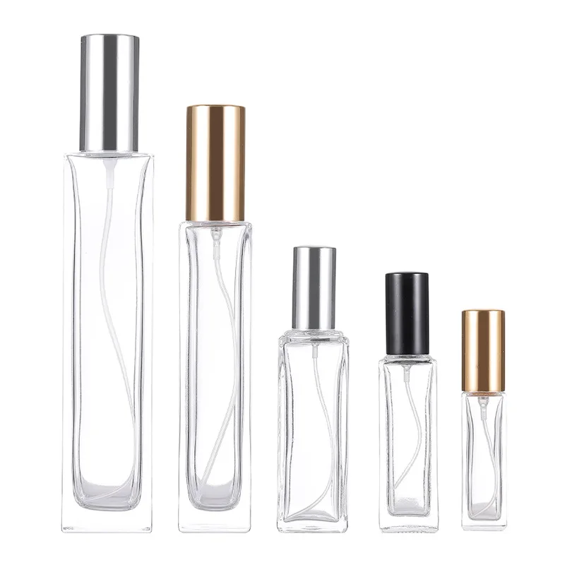 5Pcs/lot 50ml 100ml Transparent Glass Perfume Bottles Empty Spray Atomizer Refillable Bottle Scent Case with Travel Portable