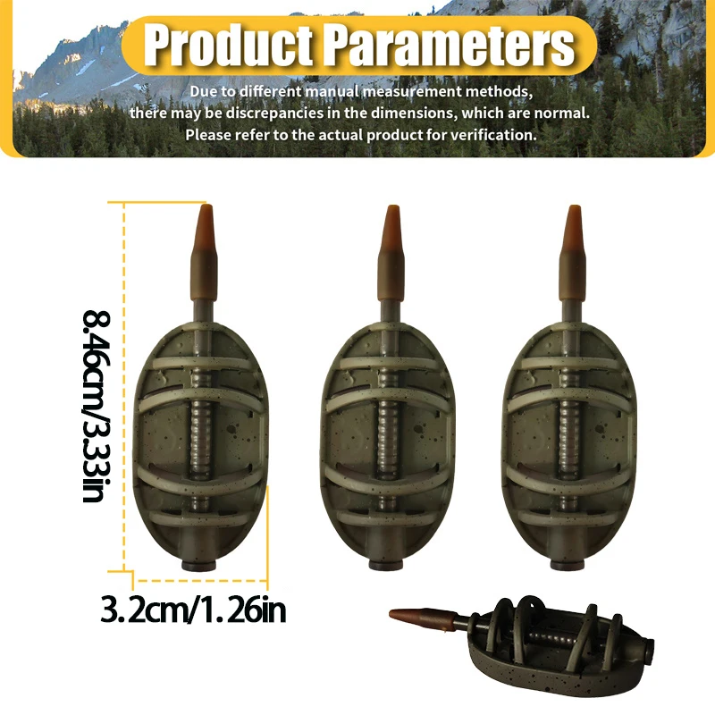 Inline Method Feeder, Short Body Zinc Alloy Groundbait Weight for Carp Fishing Feeder Rigs