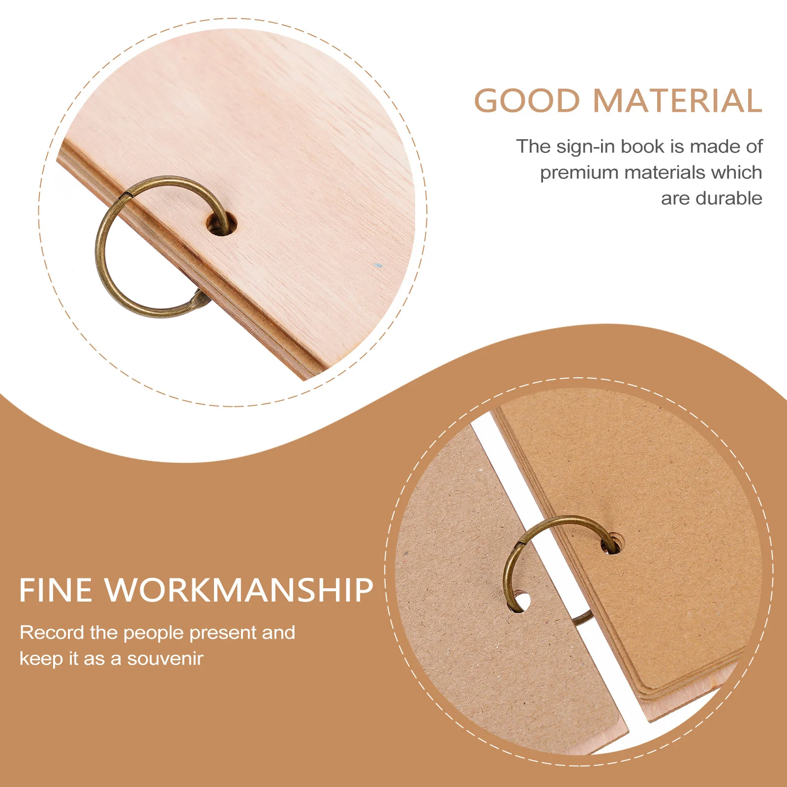 

1pc 40 Pages Wedding Wooden Sign-In Album For Marriage Ceremony Party Keepsake Gift Guest Book For Wedding Reception