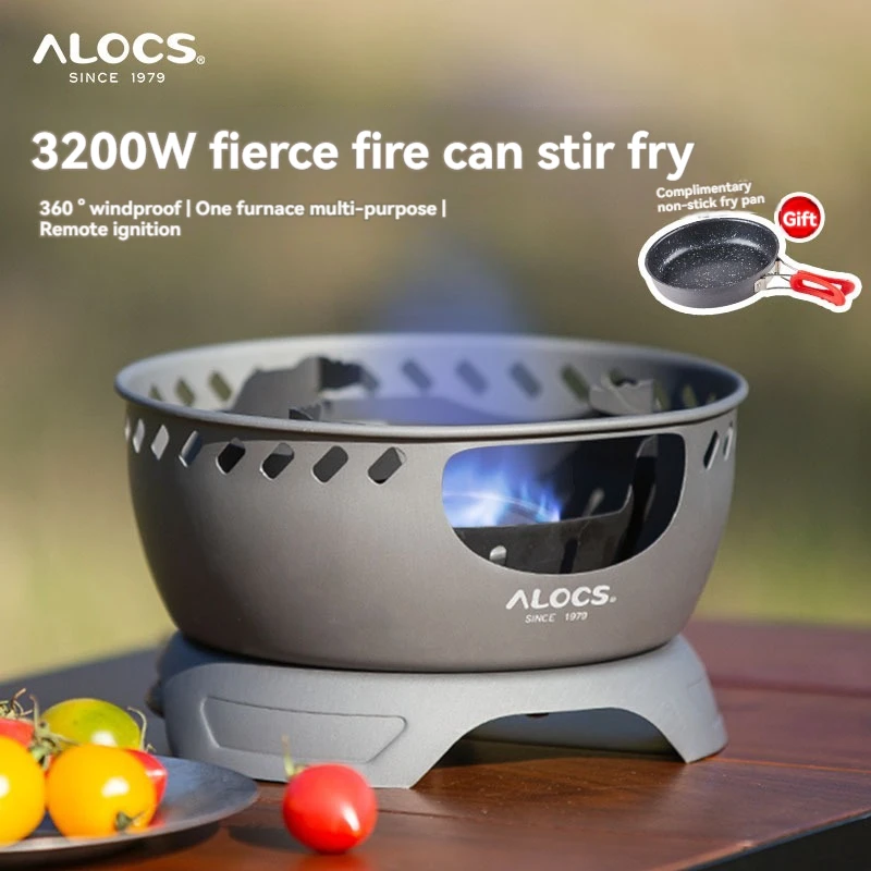 

Alocs Outdoor Gas Stove, Windproof and Fierce Fire Camping Water Stove, Card Stove, Small Green Stove, Portable Equipment
