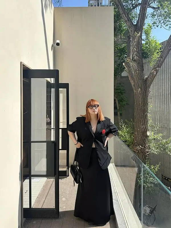 

plus Size Bla Padded oulder Suit Jaet Loose Versatile 200 Pou Korean Sle Casual Western Wear 2025 New Arrival