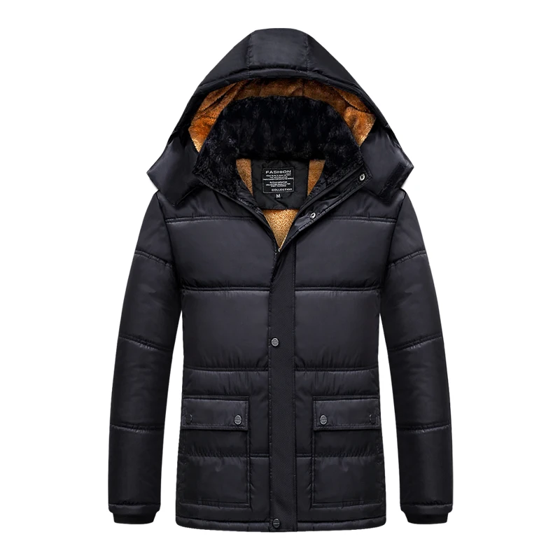 

Зимние парки, мужские утолщенные хлопковые пальто на флисовой подкладке, повседневная свободная стеганая куртка для среднего и пожилого возраста