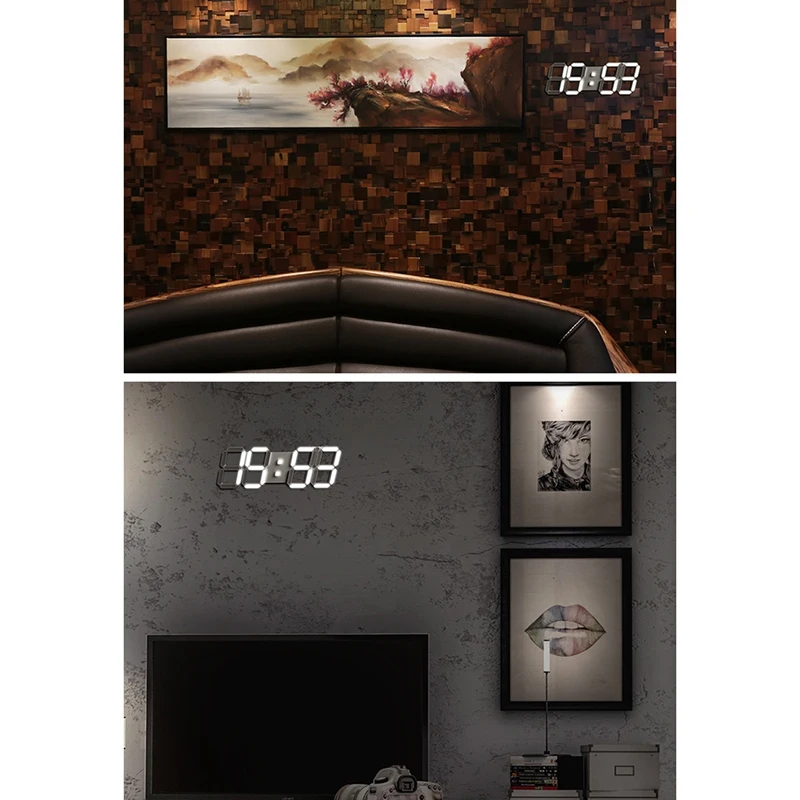 Nuevo Reloj despertador Digital LED 3D, reloj de pared tridimensional, termómetro, reloj electrónico para oficina, dormitorio, sala de estar