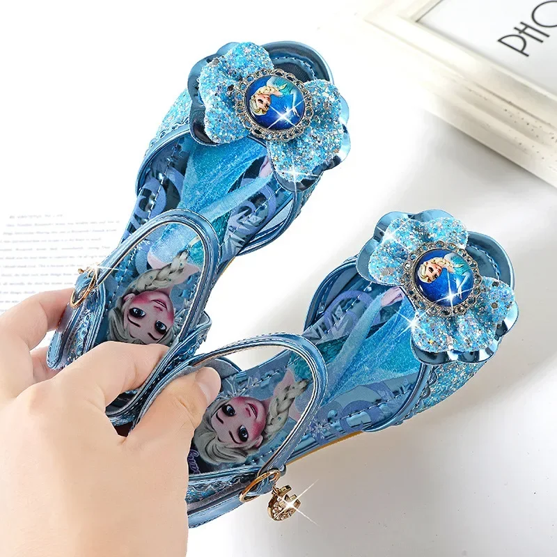 

Disney girls sandals summer new children's princess shoes soft bottom wild fish mouth sandals frozen elsa shoes