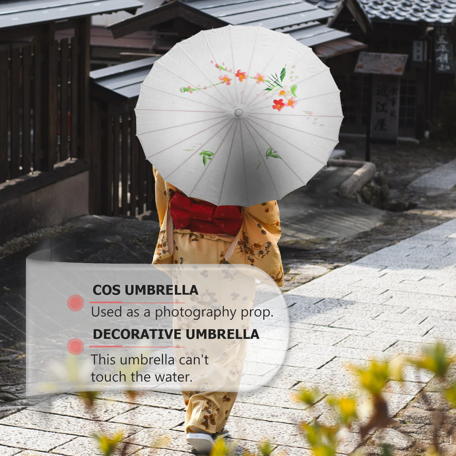 

Classical Flower Umbrella Paper Prop Dance Decoration Decorate Silk Umbrellas Oiled Wooden Chinese Women's