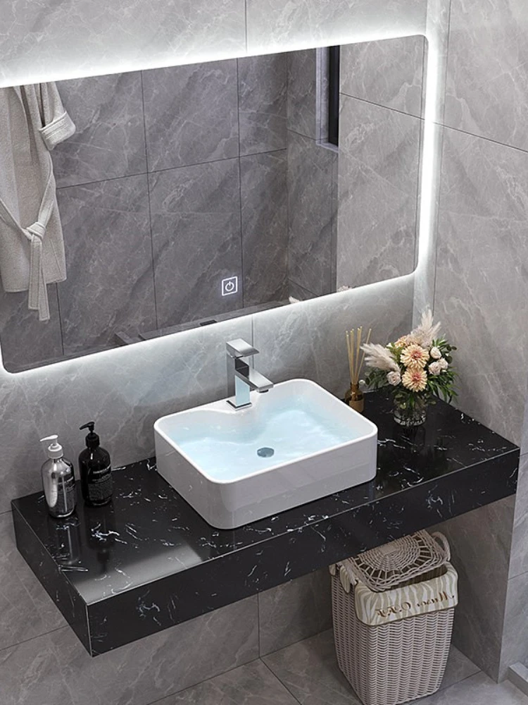 Simple Modern Minimalist Marble Cabinet Holding Washstand Bathroom Wash Basin Combination Bathroom Cabinet Table Basin
