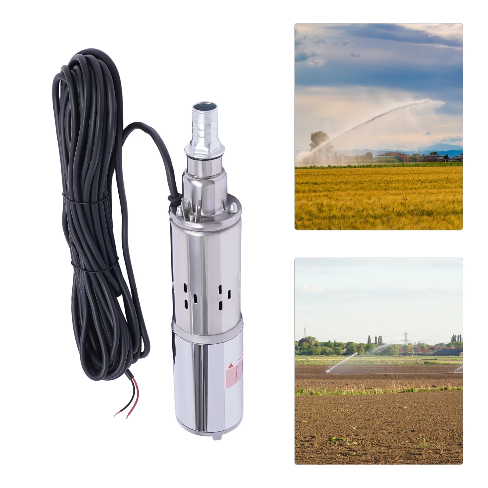 12/24V Solar Water Pump Submersible Pump Pond Irrigation Pump Deep Well Brush Motor