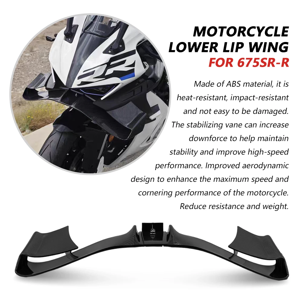For 675SR-R 675SR Motorcycle Accessories Fixed Front Lip Spoiler Fixed Wing Spoiler Fairing Kit ABS Injection Molded