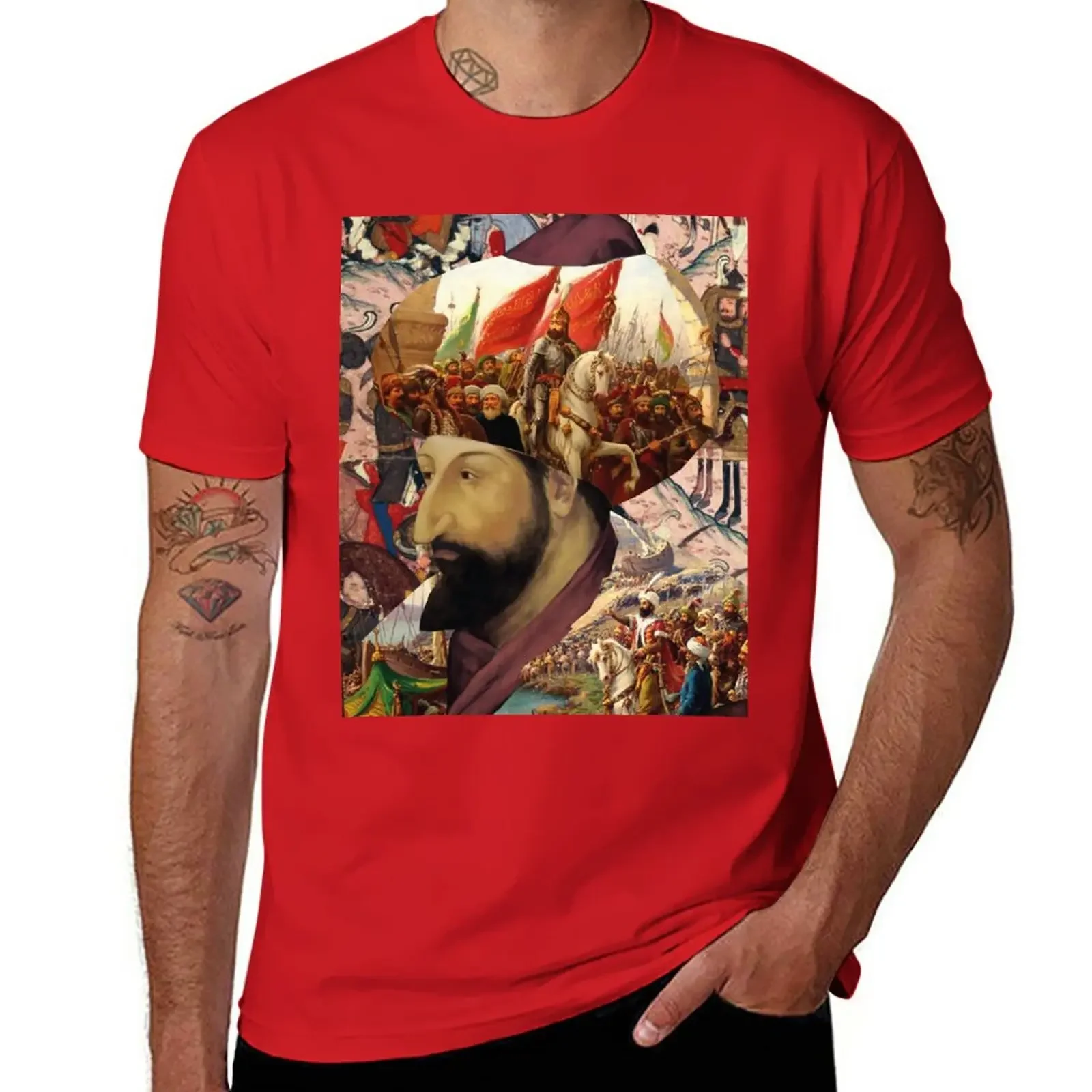 Fatih Sultan Mehmet Collage T-Shirt boys animal print funnys heavyweights men graphic t shirts