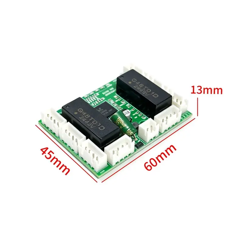 【GREAT VALUE】Transparent Transmission Ethernet Switch Module 8-Port 100Mbps Unmanaged DC 5V-12V Embedded Network