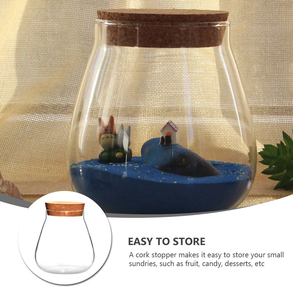 Cork Glass Bottle Coffee Jar Display Pot Watch Clear Terrarium Bubble Bowl Storage High Borosilicate Candy Travel DIY Crafts