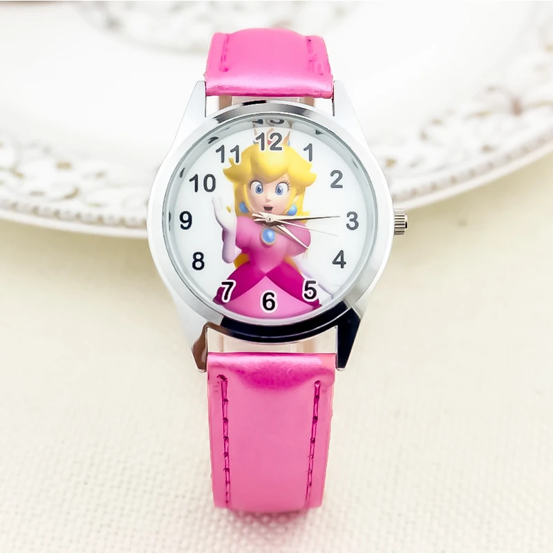 Montre électronique avec bracelet en cuir PU pour enfants, montre à quartz, pierre, dessin animé, mignon, mode, filles, enfants, cadeau d'anniversaire, nouveau