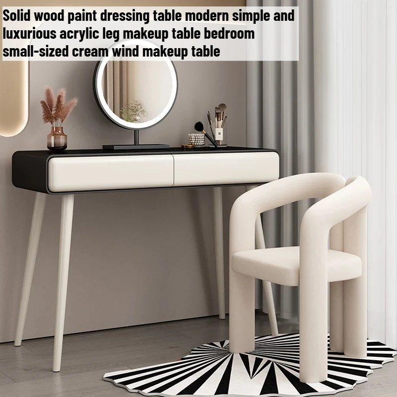 Bedroom Corner Dressing Table Black White Elegant Mirror Dressing Table Modern Chair Coiffeuse Avec Miroir Furniture For Home