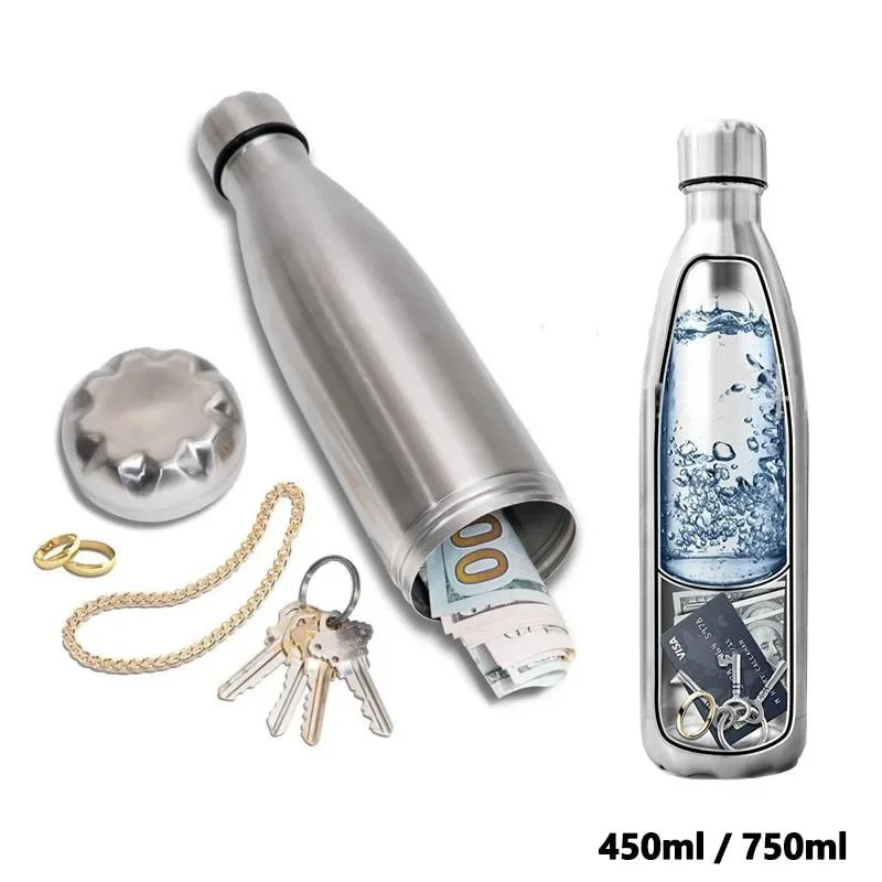 

Creative Hidden Safety Water Cups Stainless Steel Prevent Theft Prevent Robbery Prevent Loss Multifunction Portable Water Bottle