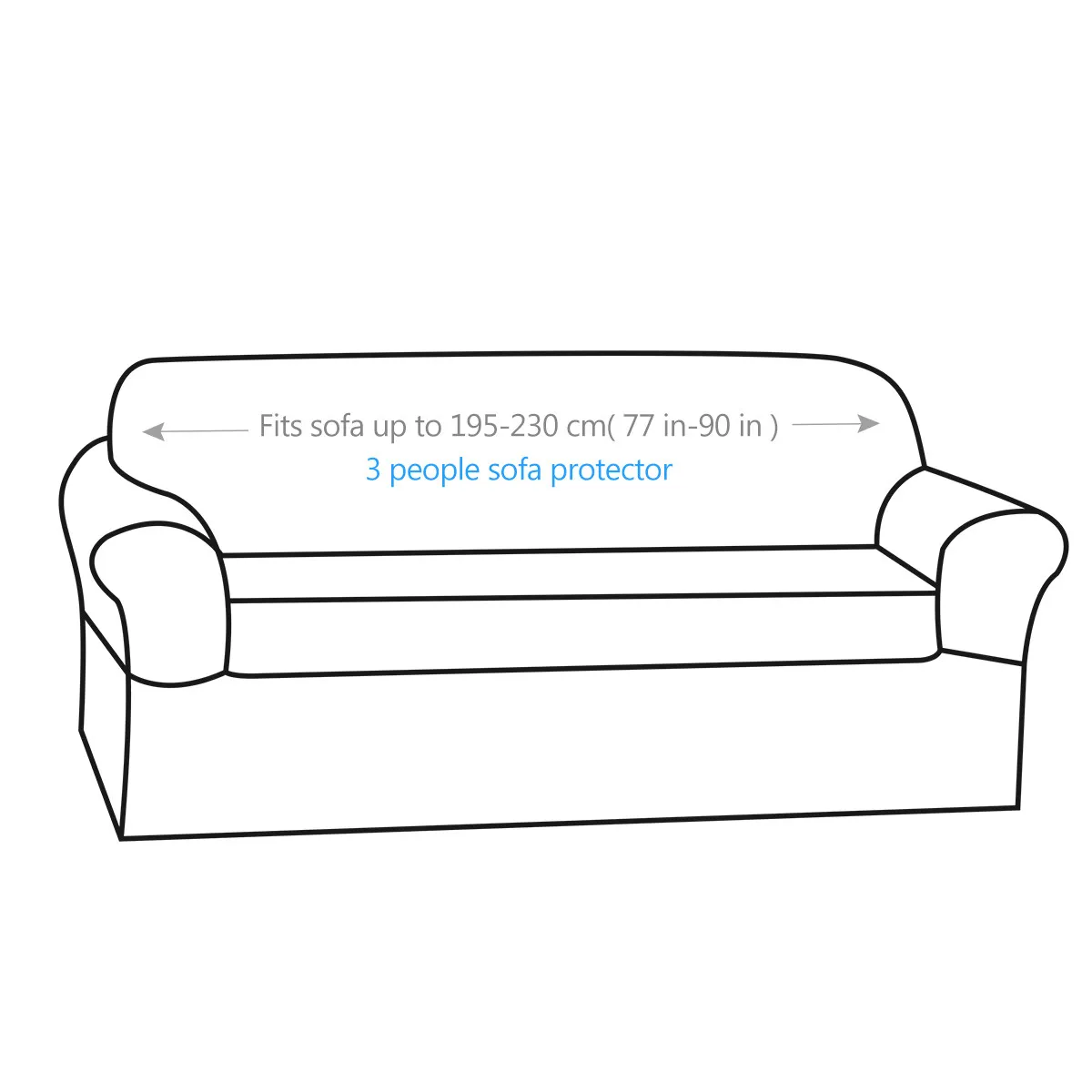 2Pcs Stretch Elastic Sofa Slipcover for 77-90 Inch Couch Loveseat Chair Furniture Protector with Adjustable Straps Machine