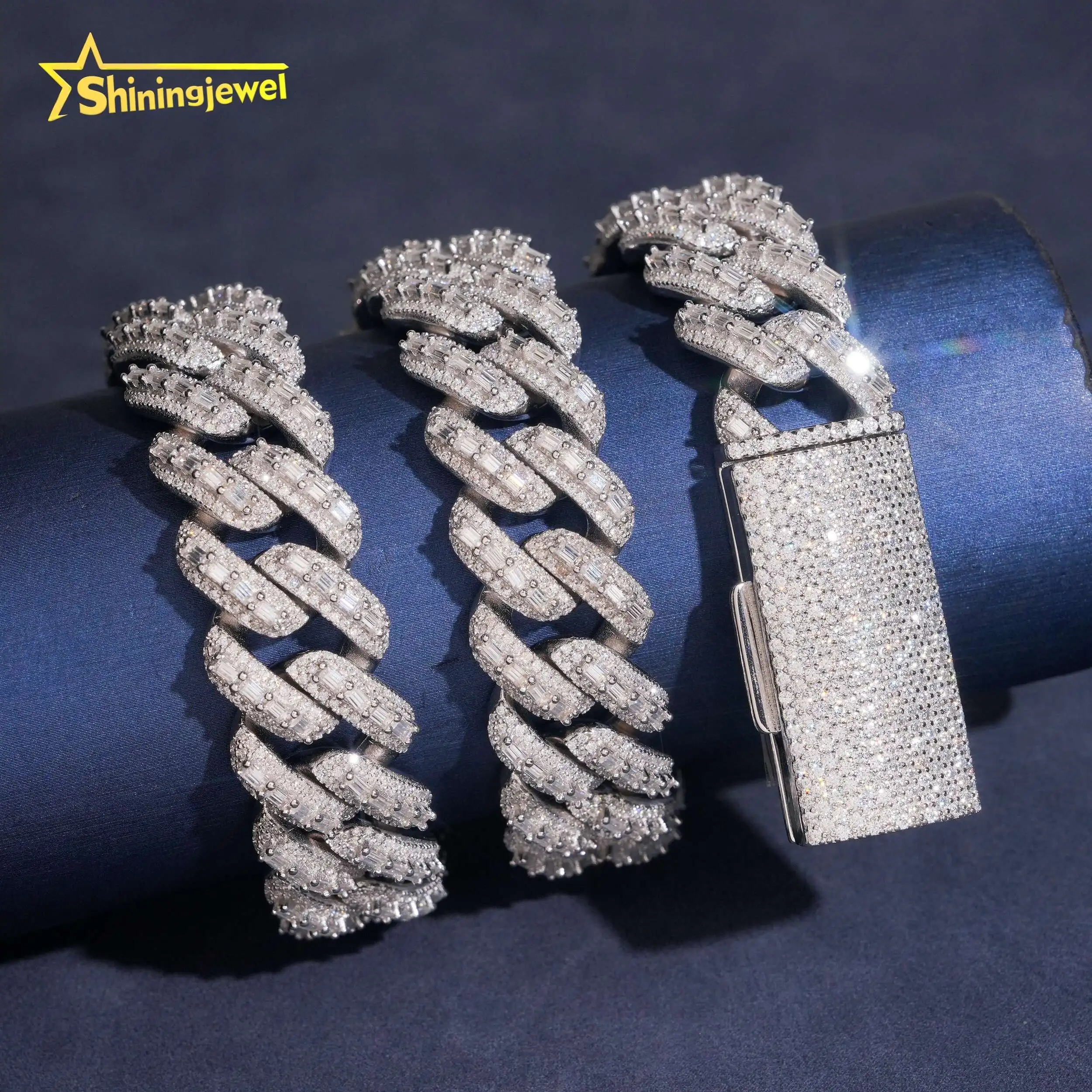 ON SALE 18mm Cuban Link Chain Moissanite Cuban Bracelet Necklace Custom Hip Hop Diamond Cuban Links...