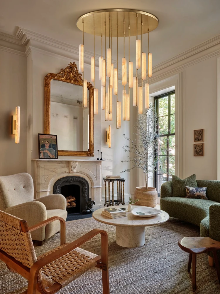 

Американские мраморные детали с регулируемой яркостью, светодиодная латунная люстра, освещение, блеск, алебастровый подвесной светильник, лампа для столовой