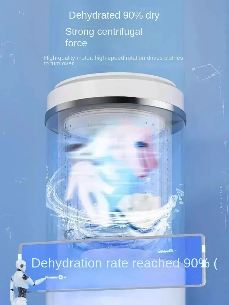 غسالة صغيرة للملابس الداخلية وملابس الأطفال ، مدمجة وخفيفة الوزن ، تصميم نصف أوتوماتيكي ، مثالية