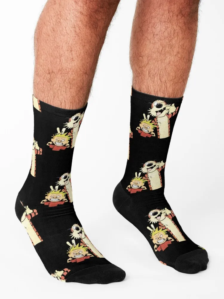 Calvin And Hobbes Bill Watterson Socks Rugby heated Crossfit Socks Female Men's