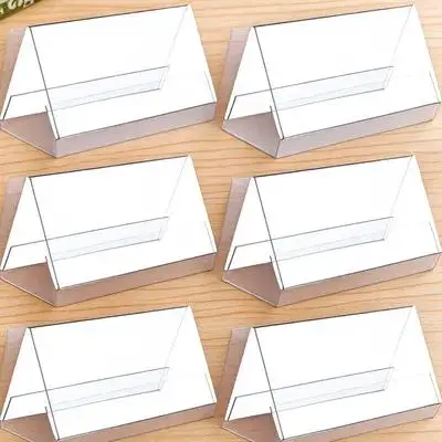 

6Pcs Clear Acrylic Seating Stands Transparent Blank Table Name Cards Reusable Wedding Birthday Meeting Display Holders