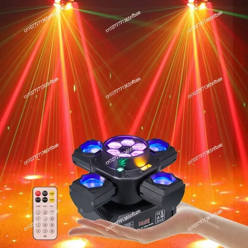 Four-in-one Six Arms Four Arms Bee Eye Little King Kong Cyclone Beam of Light Shaking Head Light Bar Ktv Rotating Dance Light