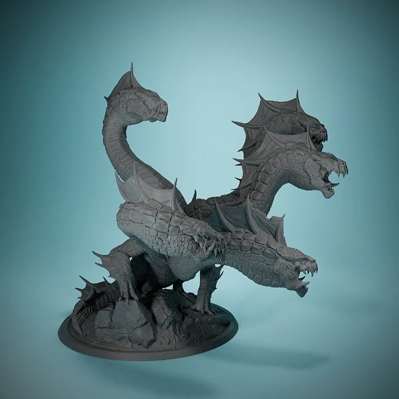 Estatueta em miniatura Hydra de 2,56 polegadas - Modelo DIY de resina ABS pintável para personalização - Acessório ideal para D&D, aficionados