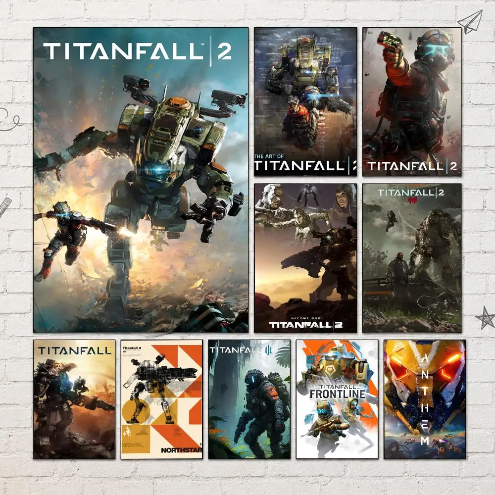 Game Sci-Fi Shooter T-Titanfall Poster PP Self-Adhesive Wall Decor for Bedroom,Living Room,Dorm,Bar Aesthetic Gift