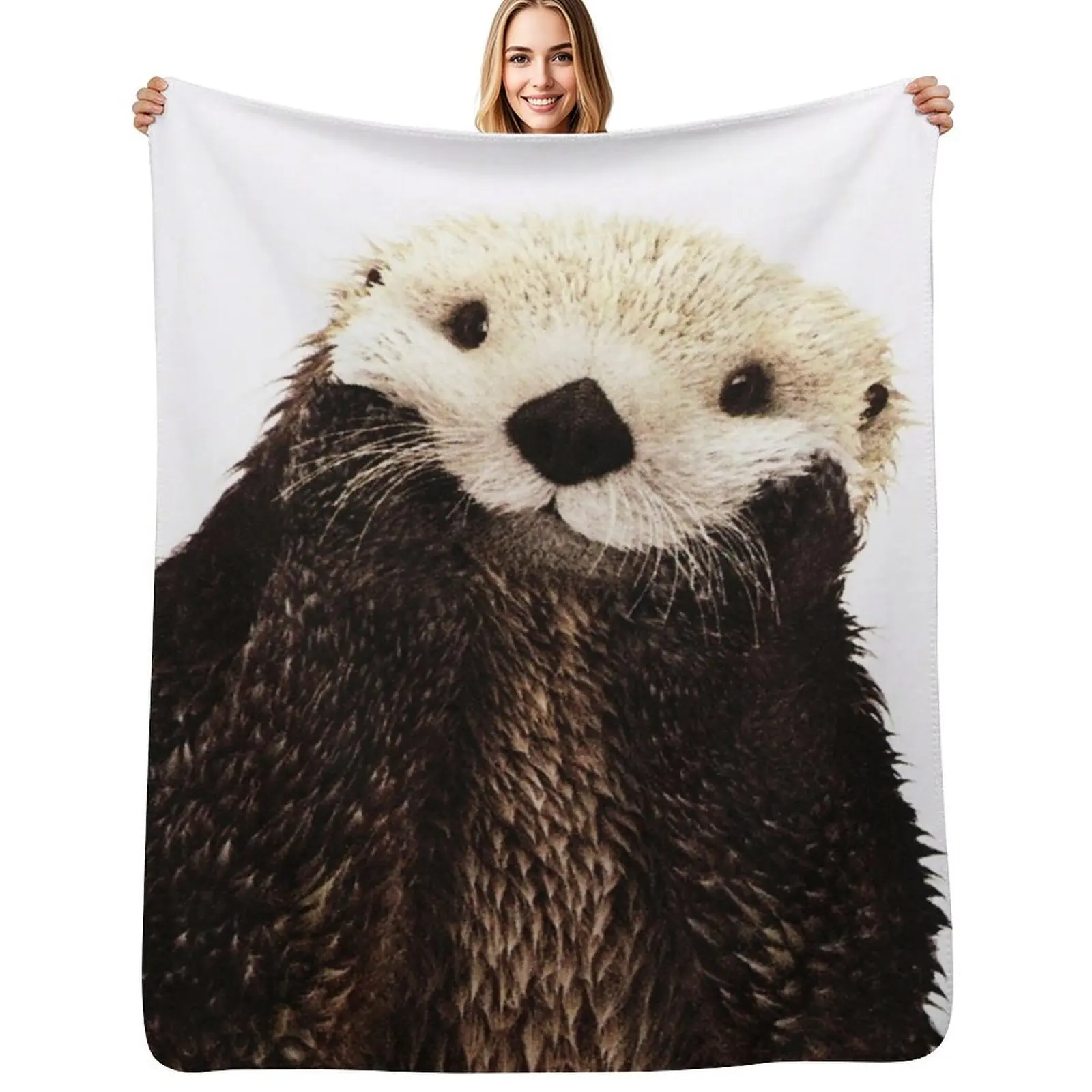 Otters Gonna Ott Throw Blanket Flannel Fabric manga Stuffeds Sofa For Sofa Thin funny gift Blankets