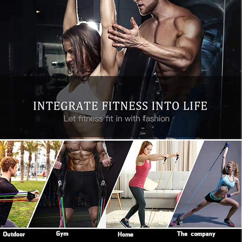 11Pcs/Set 500LBS Resistance Bands Crossfit Portable Gym Sports Bodybuilding Fitness Equipment  Elastic Rope Unisex home gym