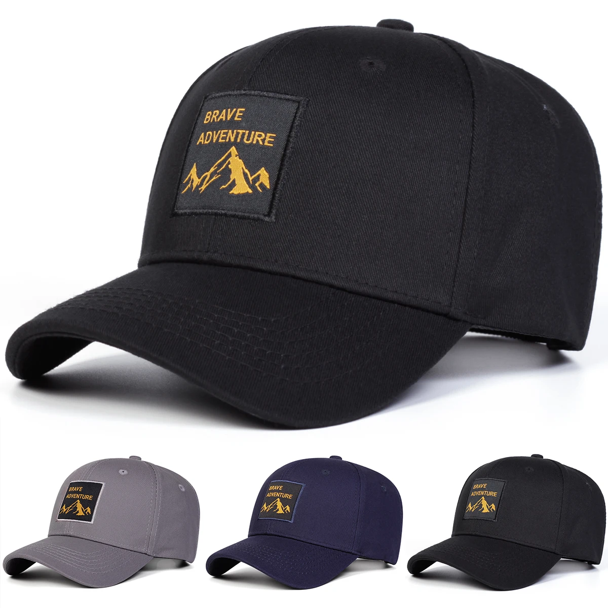 Casquettes de baseball unisexes BRAVE ADVENTURE avec broderie de lettres, chapeaux décontractés réglables pour le printemps et l'automne, chapeau de protection solaire, casquette de sport