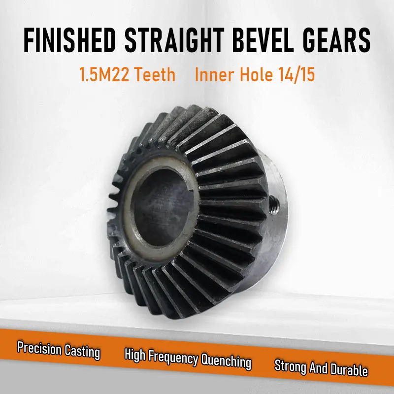 Bevel Gear 1.5 Modulus 22Teeth With Inner Hole 14mm 15mm 90 Degree Drive Commutation Carbon Steel Gears With Screw