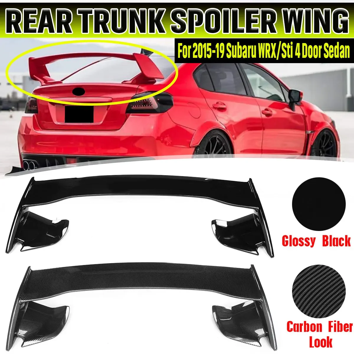 WRX Sti Car Rear Roof Spoiler Wing Lip Extension Rear Trunk Spoiler Lip Boot Wing Lip For Subaru WRX Sti 4 Door Sedan 2015-2019