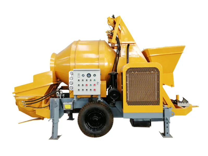 YG Construction Concrect Pump Machine Portable Self Loading Diesel Engine Power Trailer Small Concrete Mixer with Pump for Sale