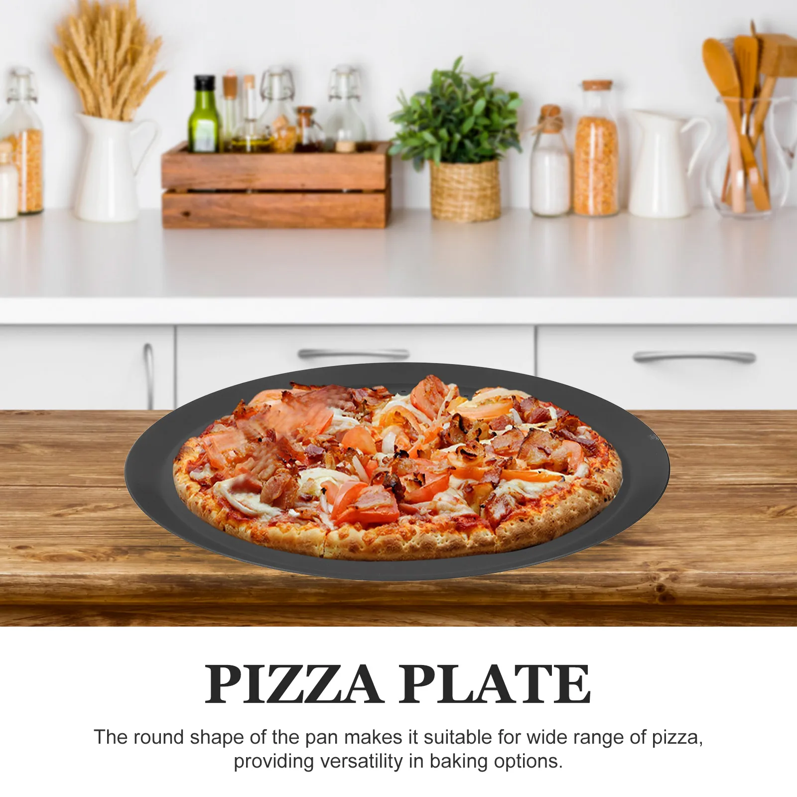 

Round Pizza Pan Baking Tray Oven Roasting Perforated Thick Nonstick Metal Plate Tins For Baking Household Screen