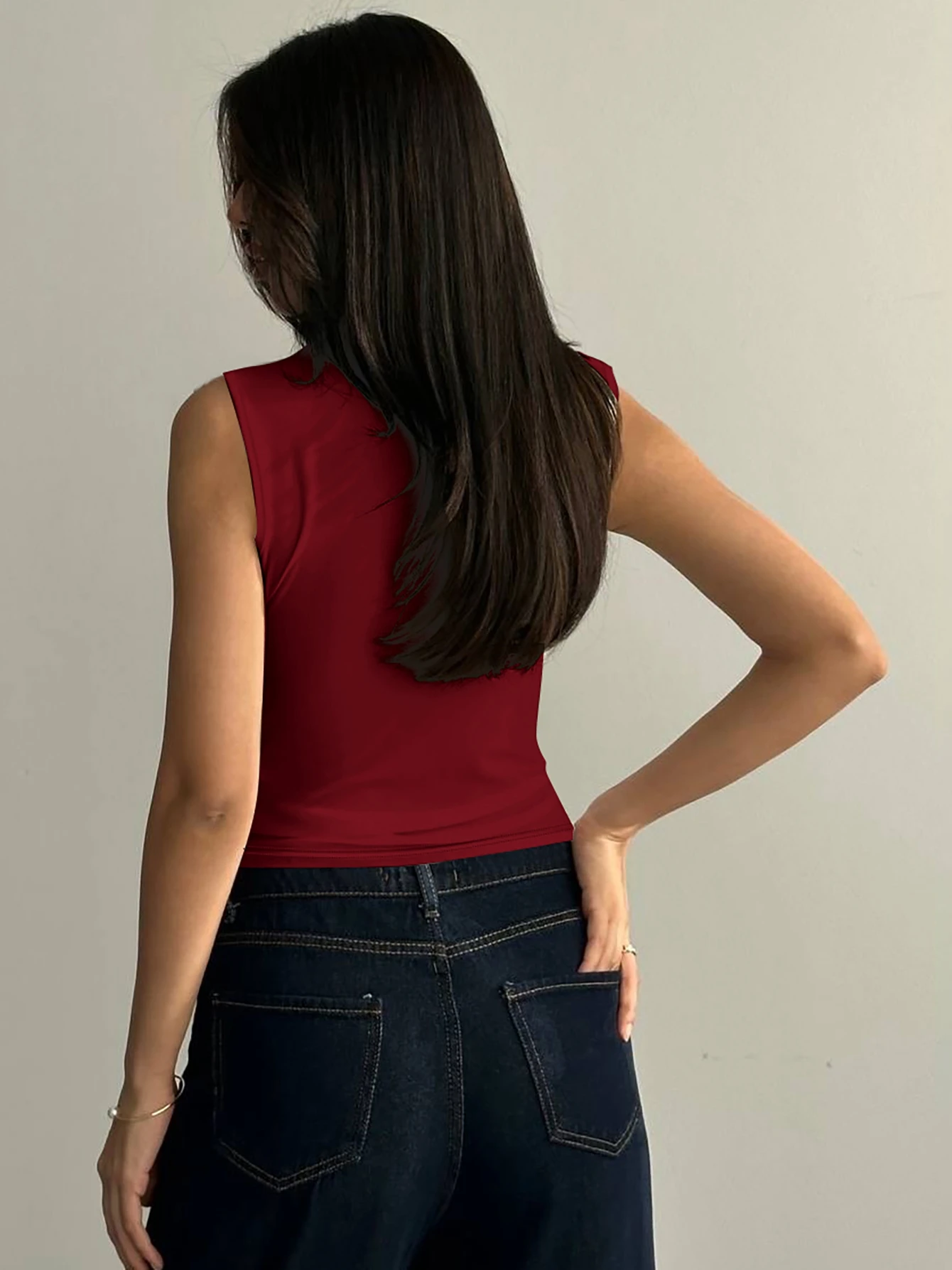 Hugcitar Summer Fashion Solid O Neck Patchwork Lace Ruched Sexy Crop Tank Top Women Clothes Casual Top Holiday Streetwear Club