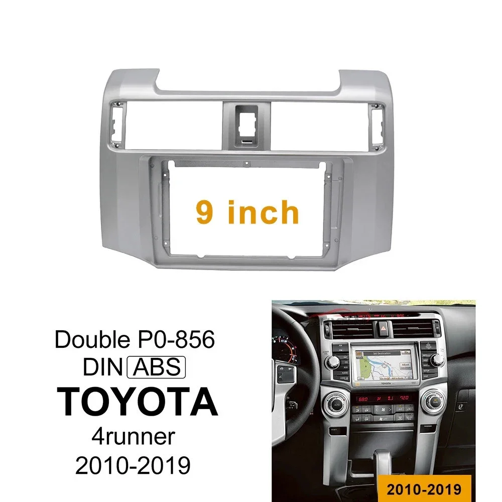 2Din Car Radio Fascia Panel Frame Dashboard ABS+PC Plastic Installation Trim Kit for Toyota 4 runner 2010-2019 car audio fascias