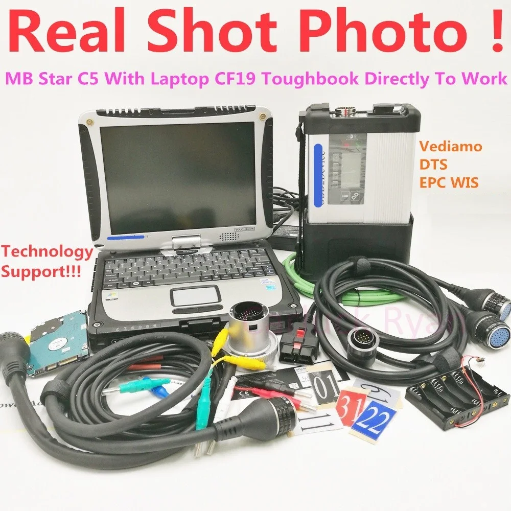 MB Star C5 2022 SD Connect C5 with newest software 2023.09 diagnostic tool mb star c5 vediamo/X/DAS/DTS with CF19 Laptop