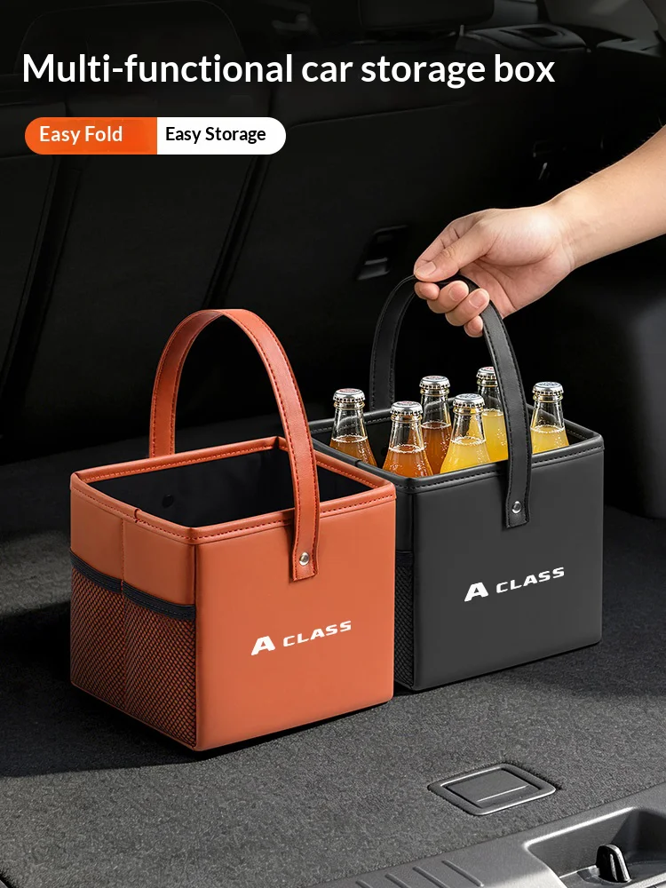 Auto-Mehrzweck-Aufbewahrungsbox, faltbare Aufbewahrungsbox, Auto-Müll-Organizer, Aufbewahrungstasche für Mercedes-Benz A-Klasse
