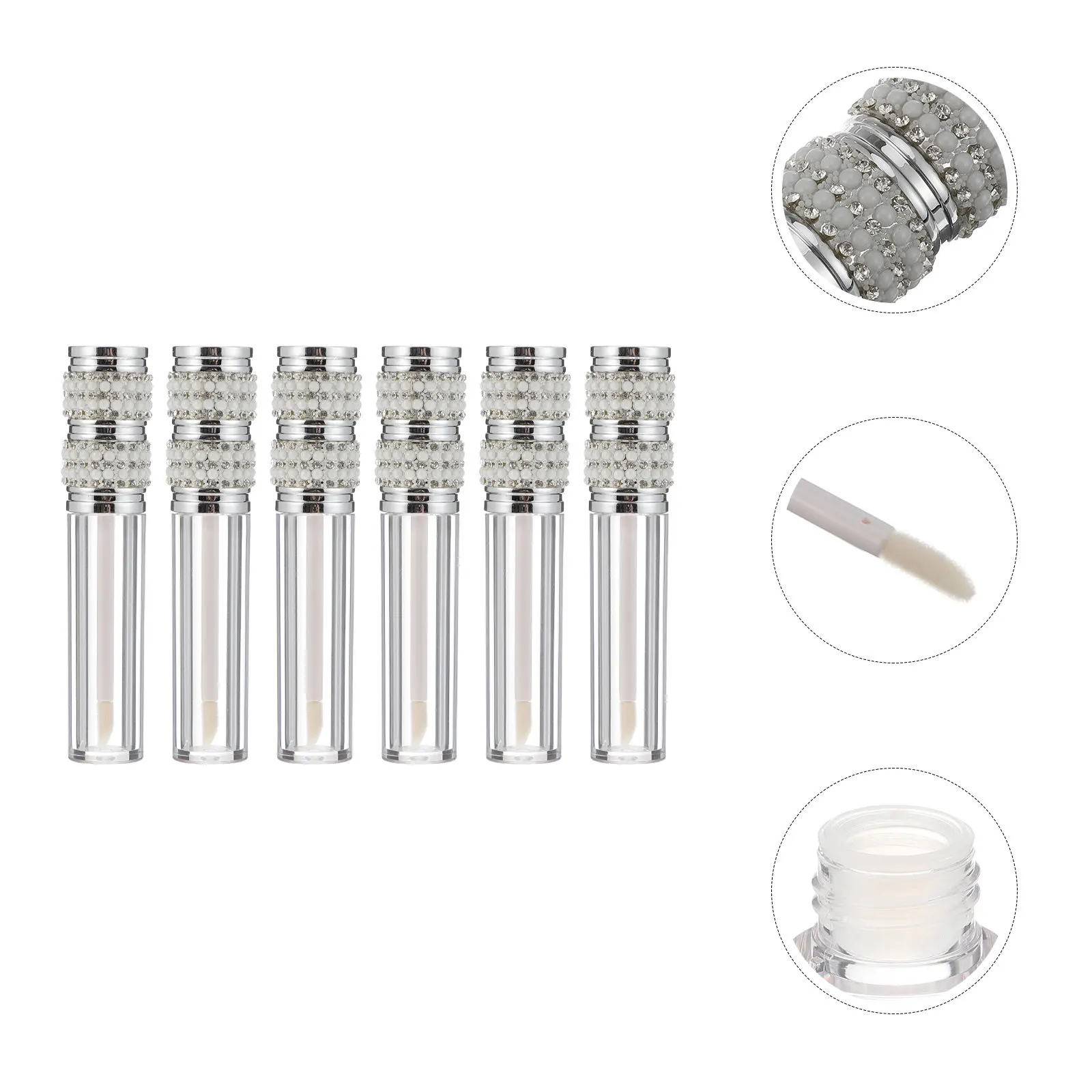 6Pcs 5Ml 빈 립밤 튜브 리필 가능 립글로스 용기 플라스틱 DIY 병 휴대용 샘플 보관