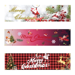 60x240cm MERRY CHRISTMAS Banner Tapestry Polyester Printed Flag Garage or Outdoor For Decoration